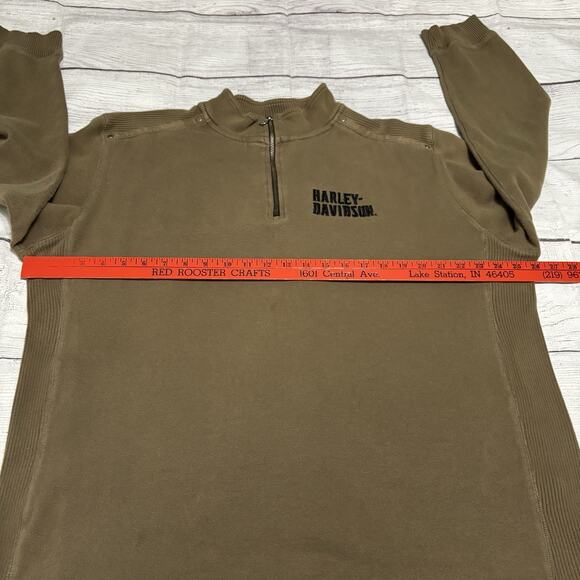Harley-Davidson Mens Size XL 1/4 Zip Cadet Pullover Sweatshirt Embroidered Logo - Picture 4 of 10